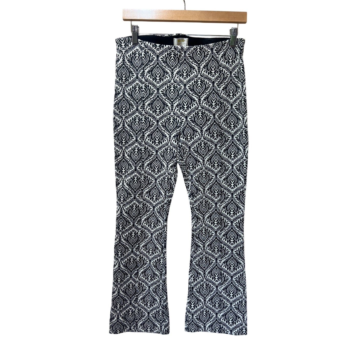 Maeve Anthropologie Black & White Printed Stretch Pants Small Made In Turkey