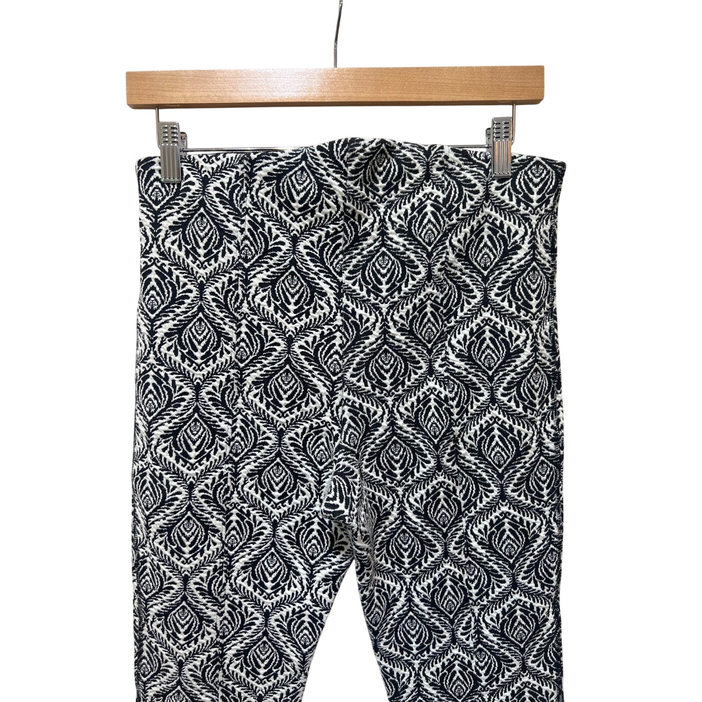 Maeve Anthropologie Black & White Printed Stretch Pants Small Made In Turkey