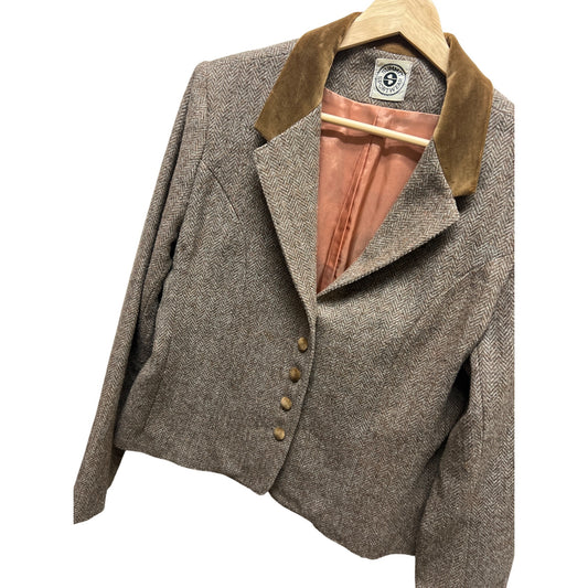 Summit Sportswear Vintage 70's Brown Tweed Equestrian Blazer