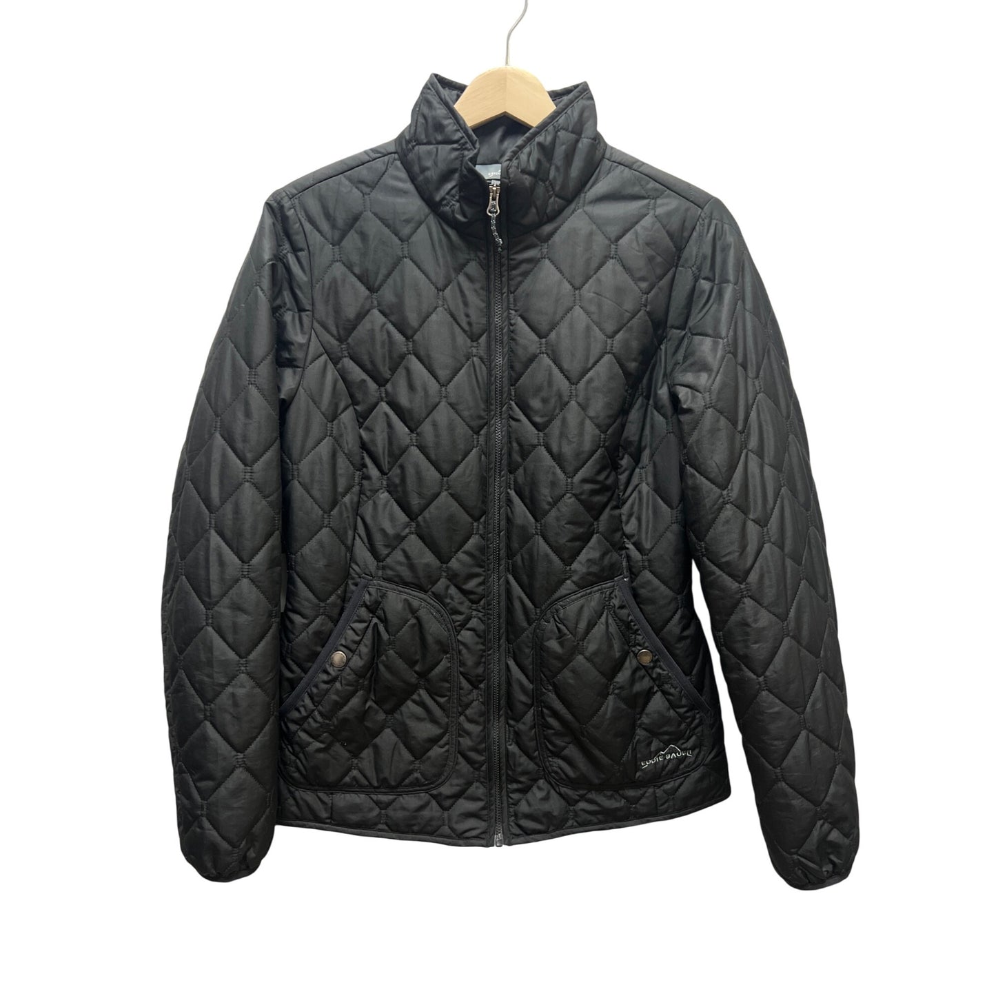 Eddie Bauer Black Quilted Insulated Chore Coat