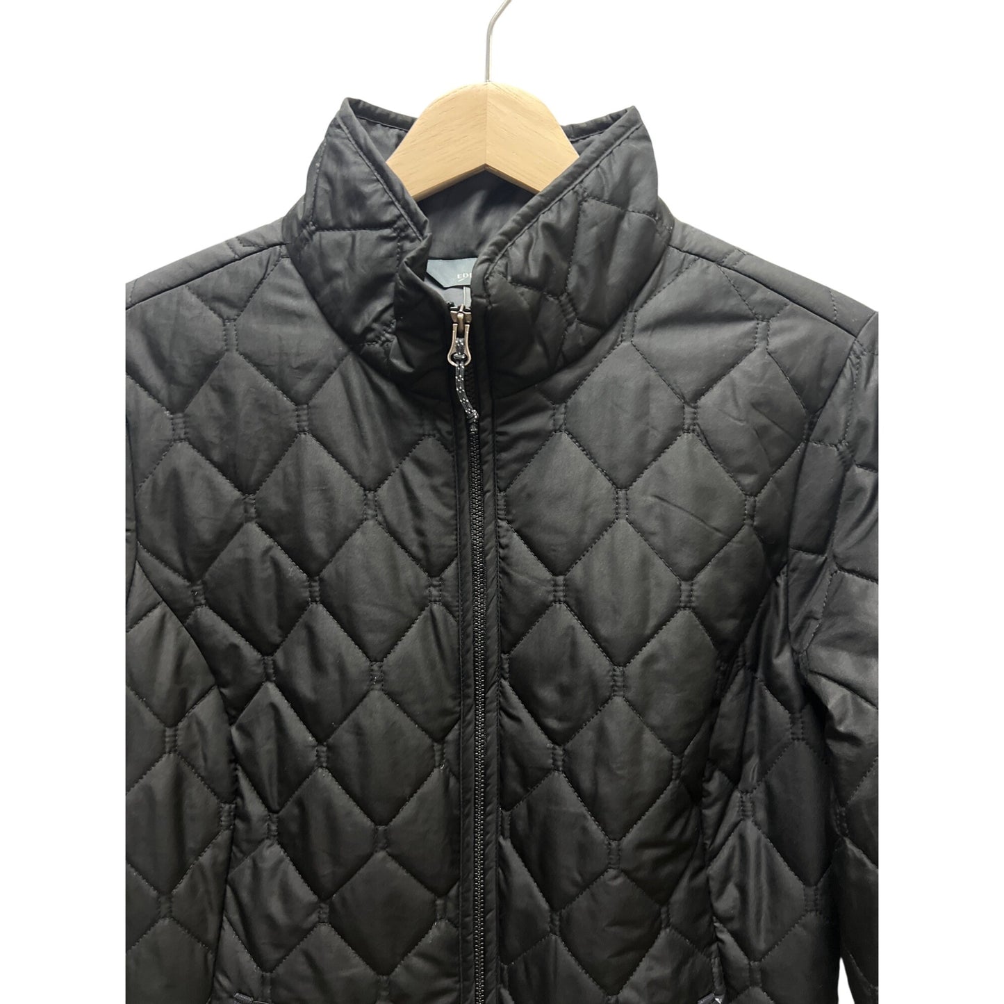 Eddie Bauer Black Quilted Insulated Chore Coat