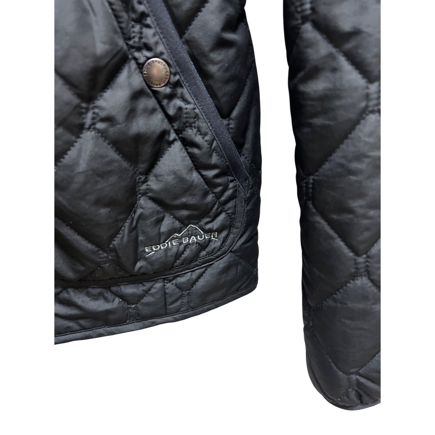 Eddie Bauer Black Quilted Insulated Chore Coat