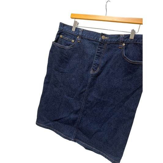 Lauren Jeans Co Lauren Ralph Lauren Womens Denim Pencil Skirt Size 12 Dark Wash Cotton Blend