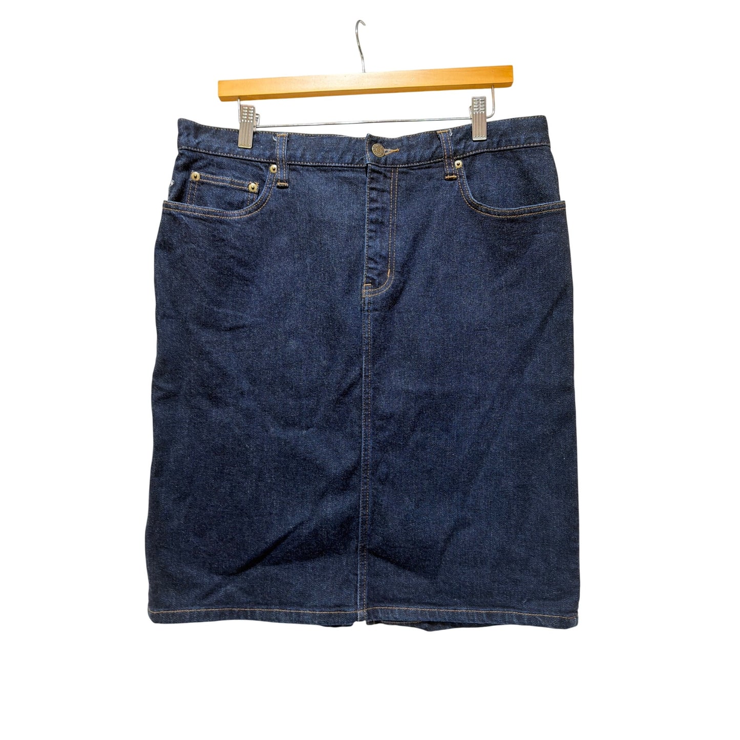 Lauren Jeans Co Lauren Ralph Lauren Womens Denim Pencil Skirt Size 12 Dark Wash Cotton Blend