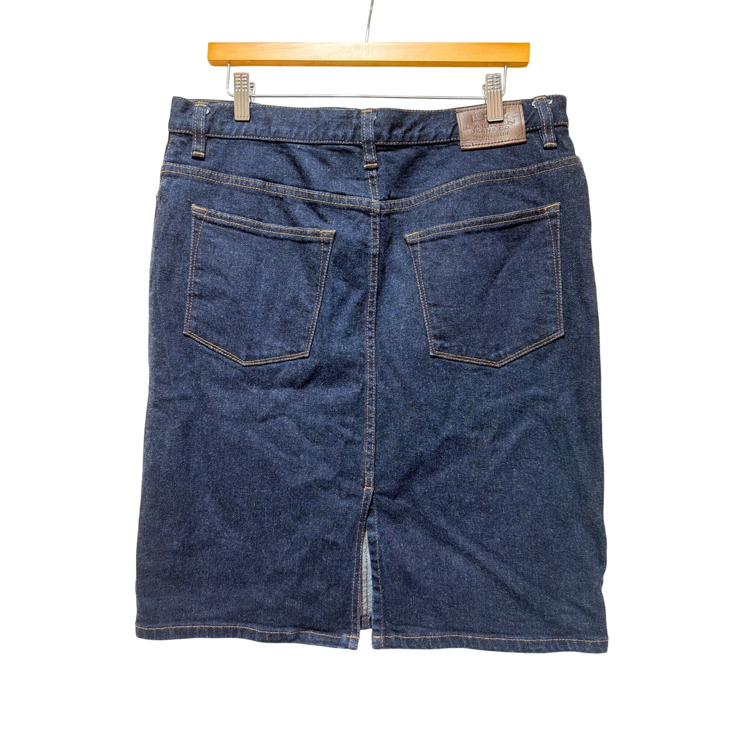 Lauren Jeans Co Lauren Ralph Lauren Womens Denim Pencil Skirt Size 12 Dark Wash Cotton Blend