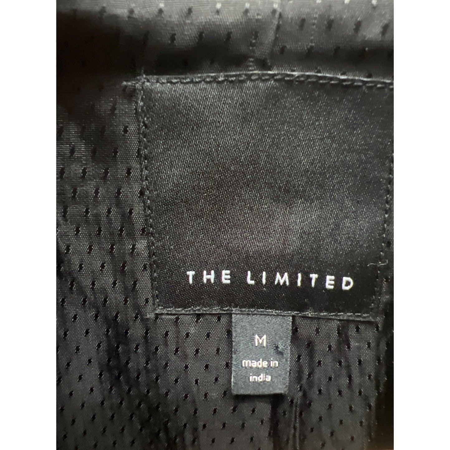 The Limited Black and Gray Tweed Floral Applique Tweed Wool Blend Blazer