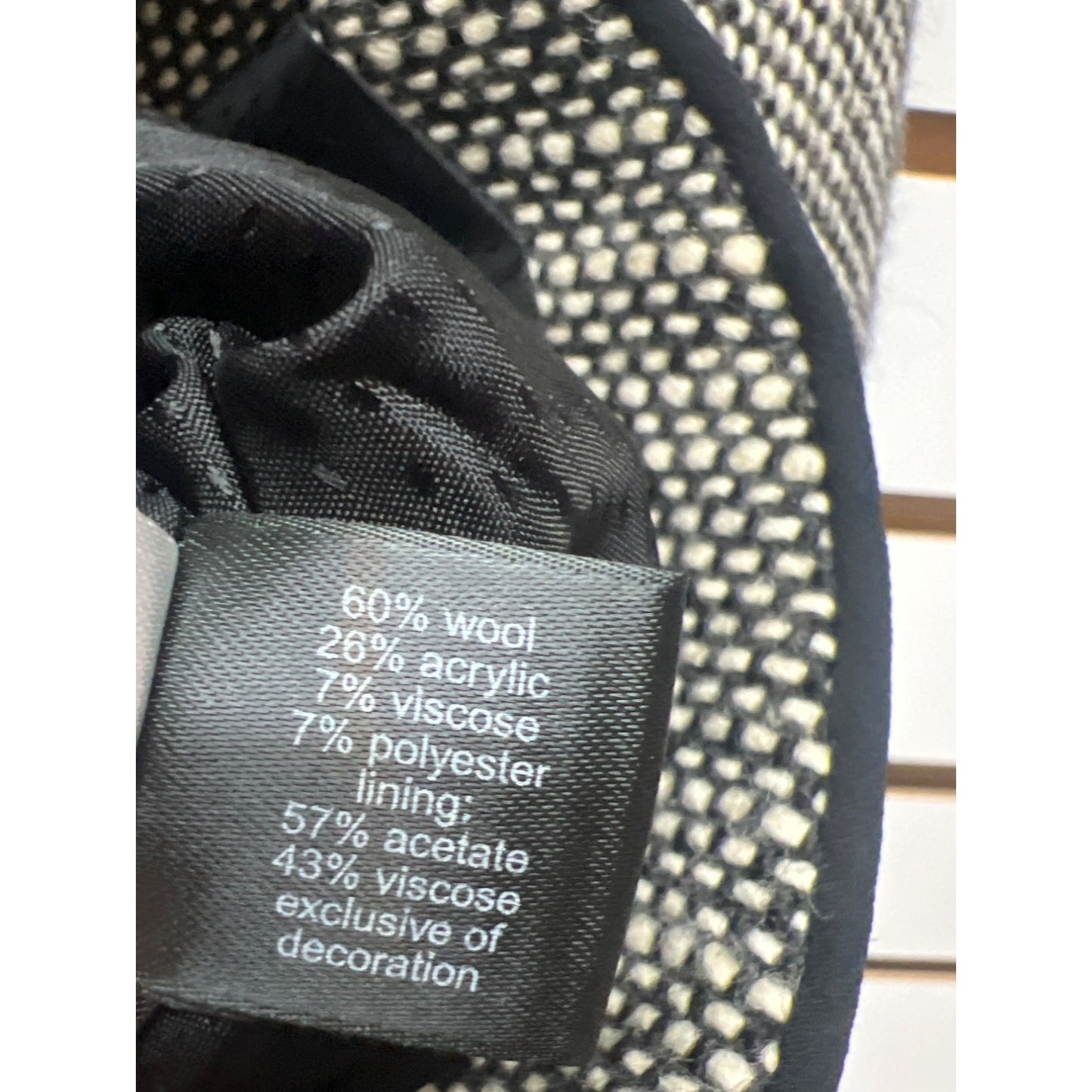 The Limited Black and Gray Tweed Floral Applique Tweed Wool Blend Blazer