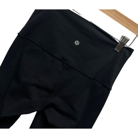 Lululemon Black Mid Rise Stretch Capri Work Out Leggings