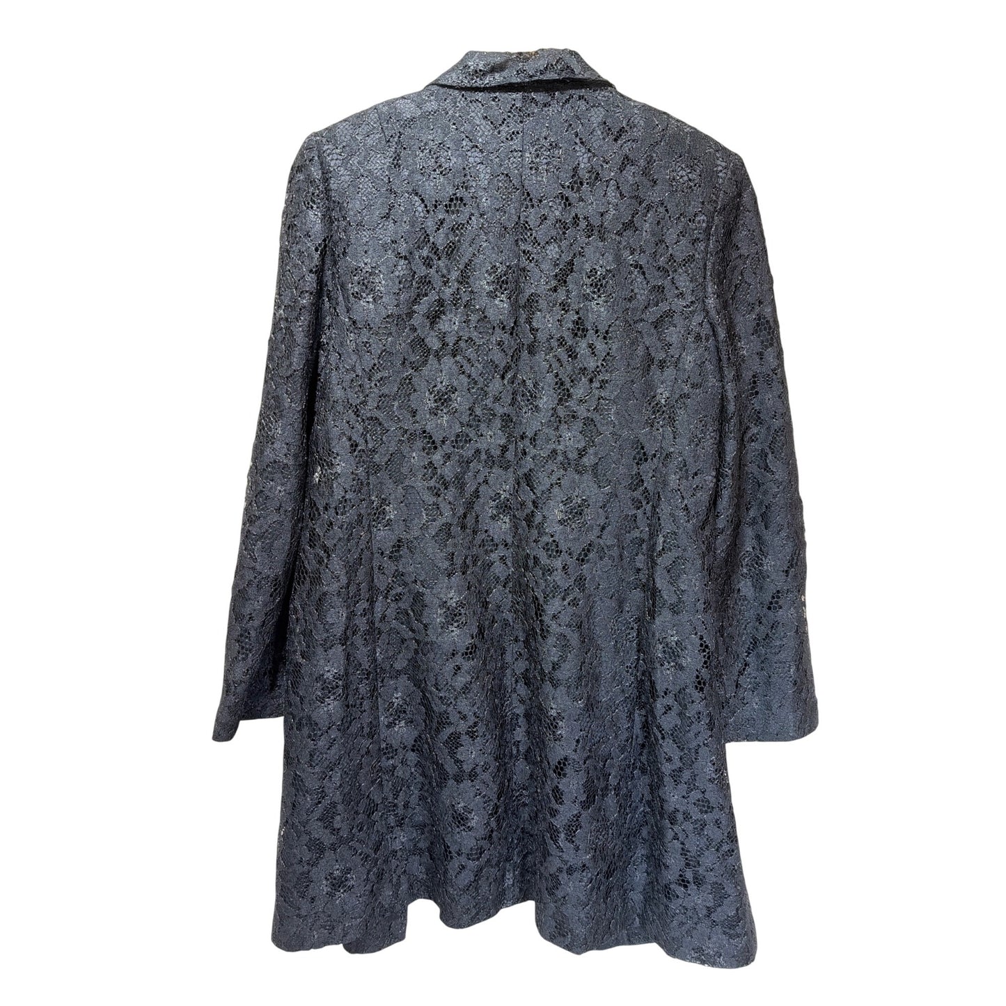 Talbots Vintage 90s Black Lace Button-Front Coat Size 10 Made in USA
