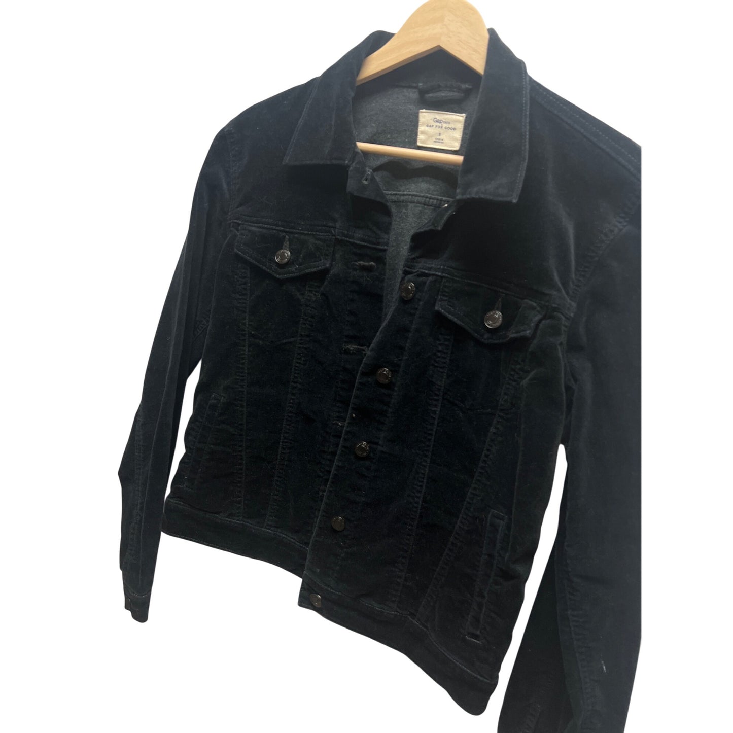 Gap Black Trucker Style Corduroy Jean Jacket