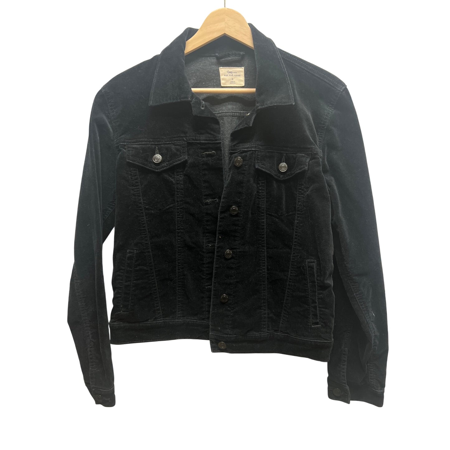 Gap Black Trucker Style Corduroy Jean Jacket