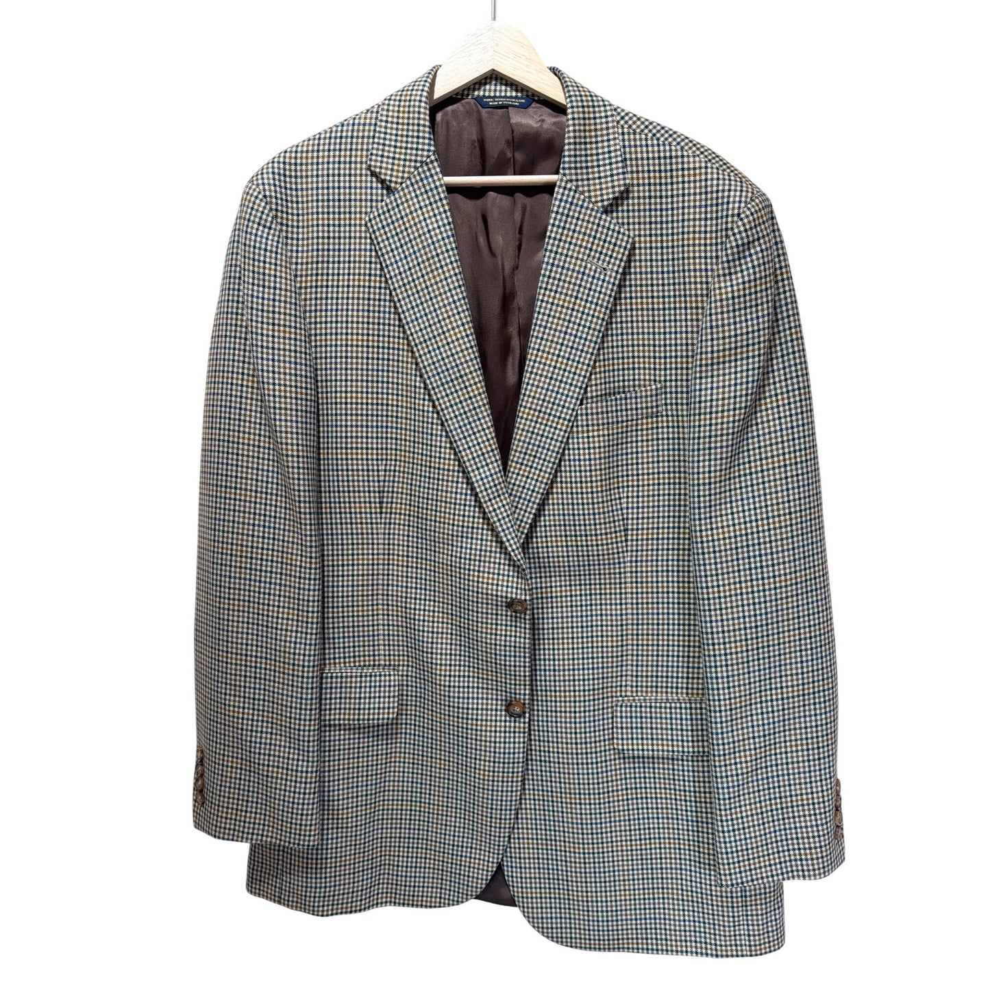 Brooks Brothers 1818 Madison Plaid Checked Blazer Jacket 44L Wool Tailored Fit