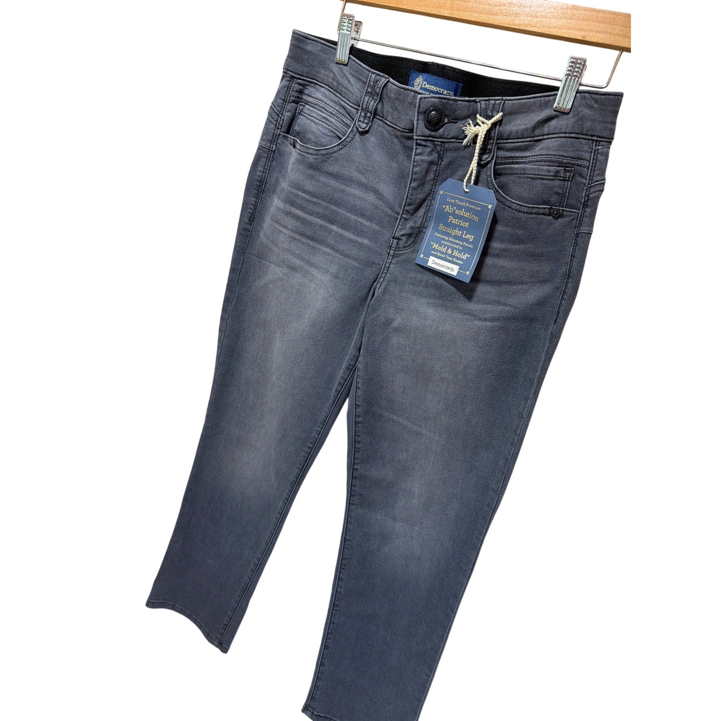 Democracy NWT Absolution Patriot Straight Leg Gray Denim Jeans Size 10P