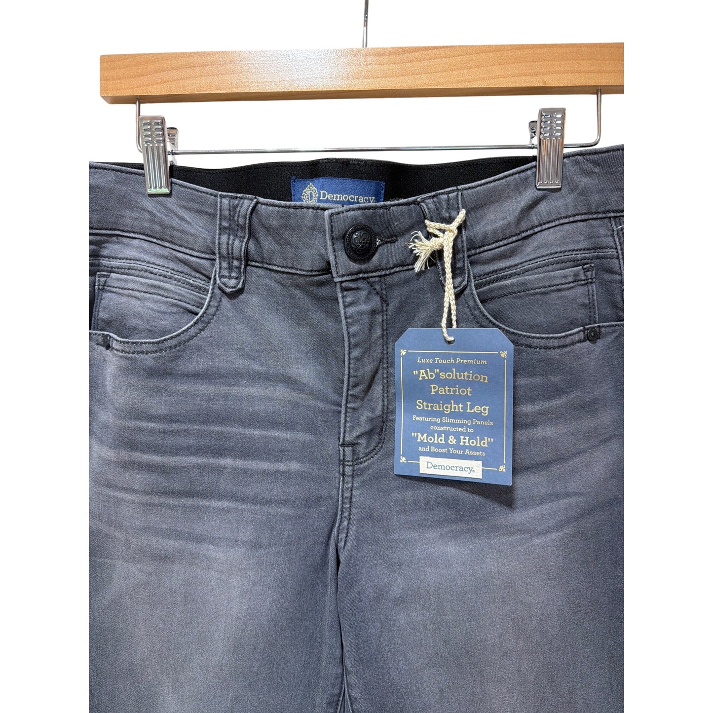 Democracy NWT Absolution Patriot Straight Leg Gray Denim Jeans Size 10P