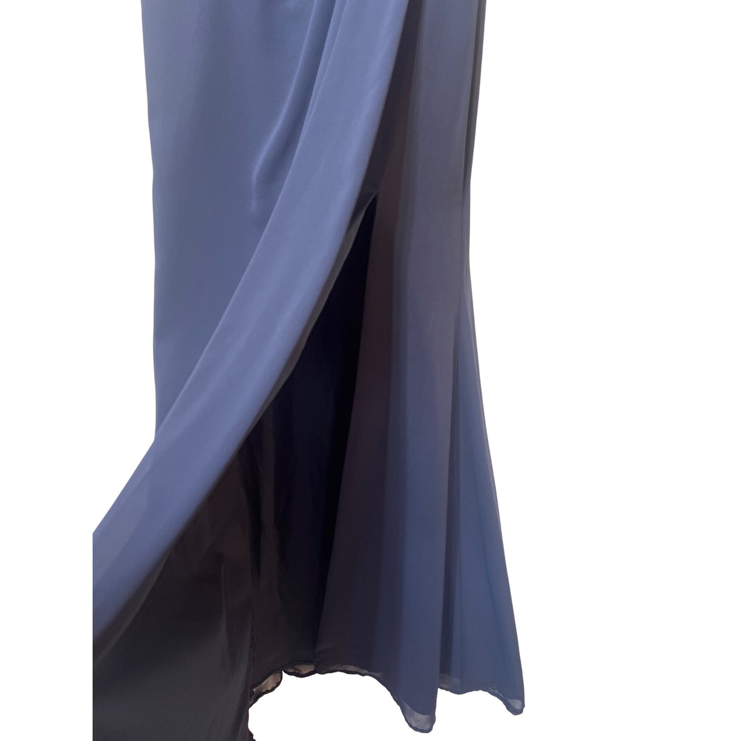 Morilee Madeline Gardner Navy Lace Top Chiffon Floor-Length Dress Size 4