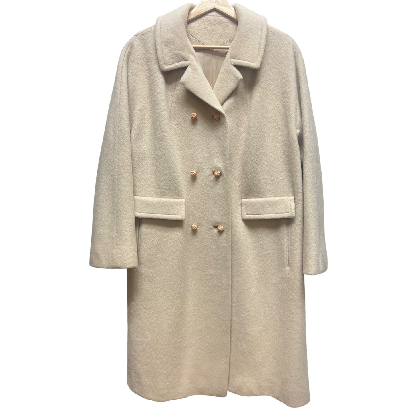 Dumas California Vintage 50's Ivory White Long Wool Overcoat