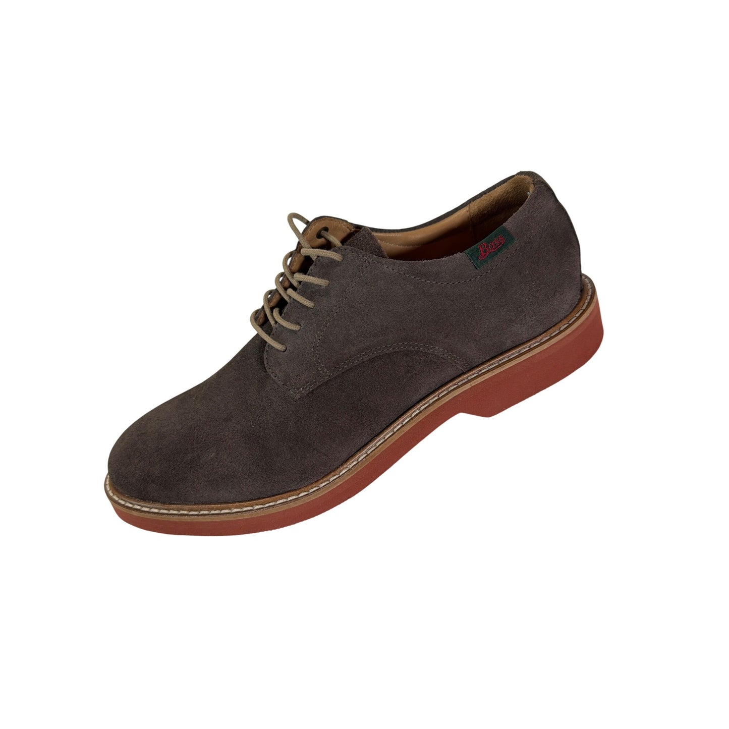 GH Bass & Co NWOT Gray Suede Derby Shoes With Contrasting Orange Sole