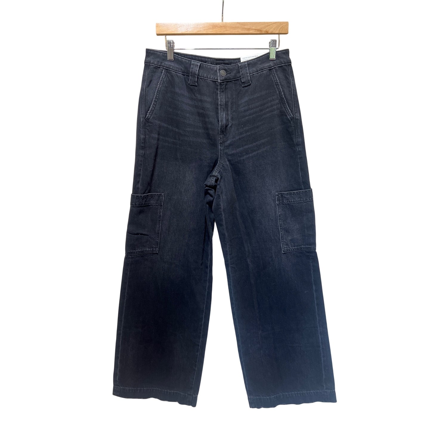 American Eagle NWT Black Super High-Rise Baggy Wide Leg Jeans Size 8 Comfort Stretch Waistband
