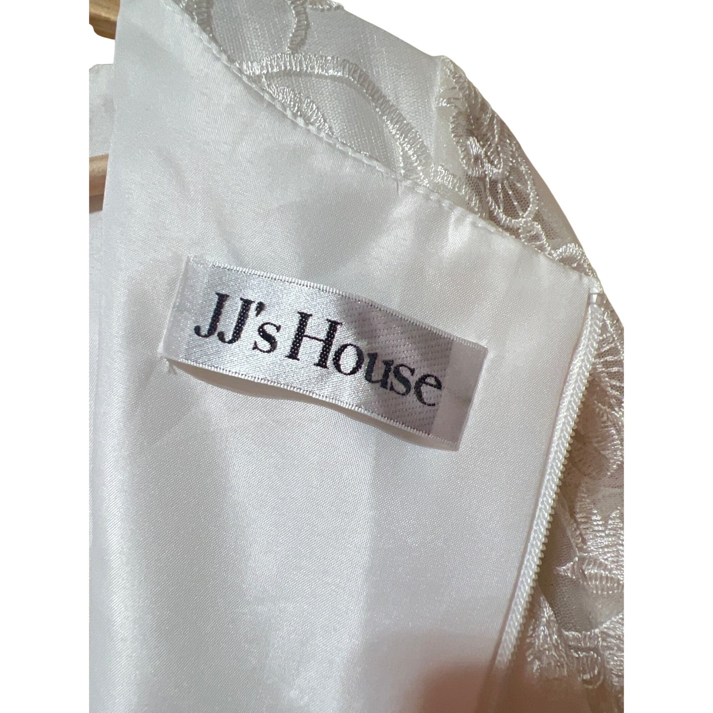 JJ's House NWT Elegant White Lace Pencil Midi Dress With 3/4 Sleeves & Back Slit – Weddings Or Special Occasions
