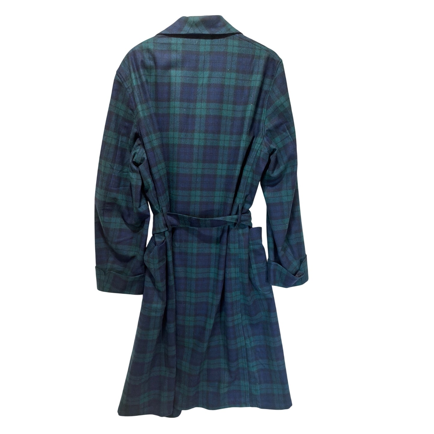Pendleton NWOT Mens Wool Robe In Black Watch Plaid With Belted Waist & Shawl Collar Size L