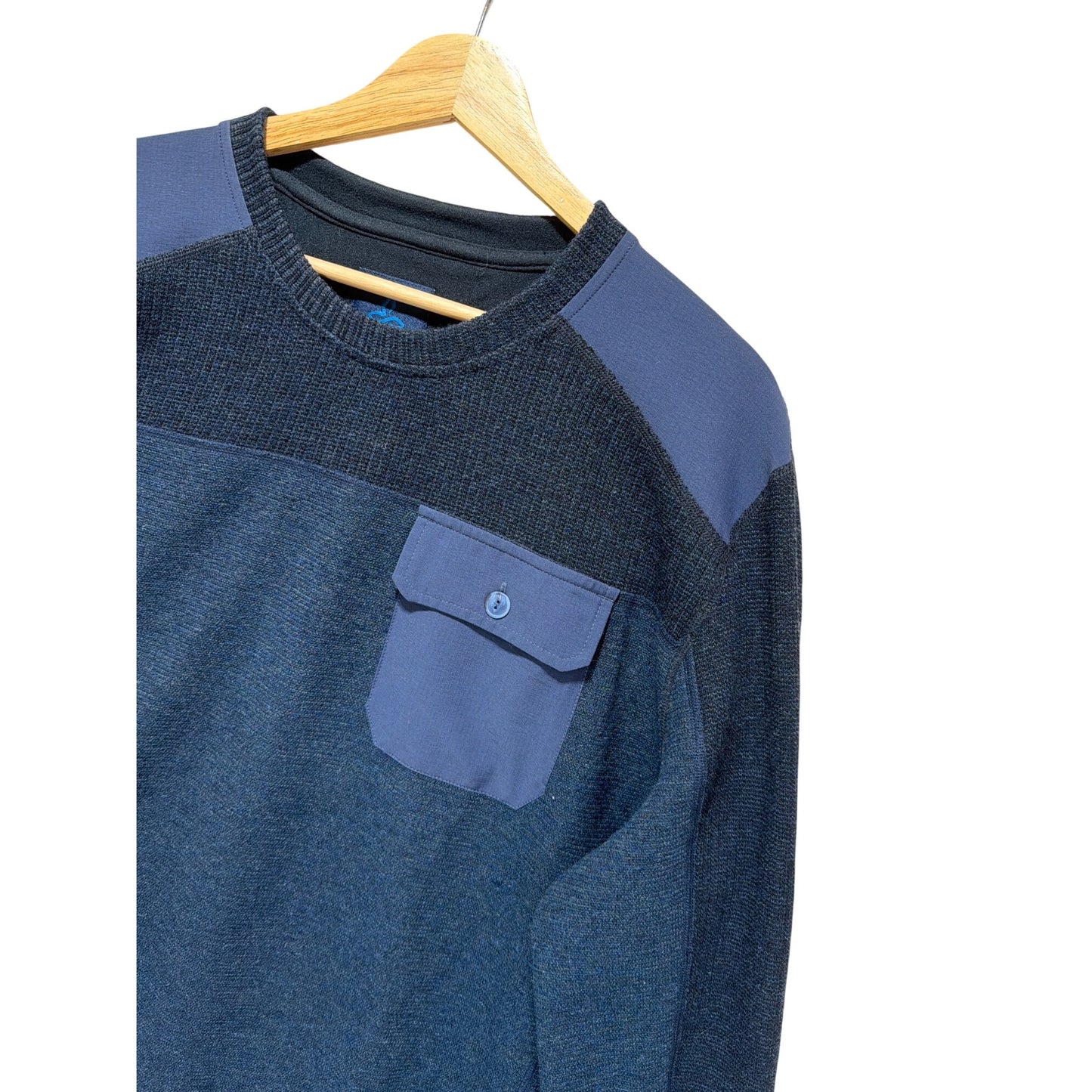 Prana Navy Blue Recycled Wool Lonan Utility Sweater X-Large