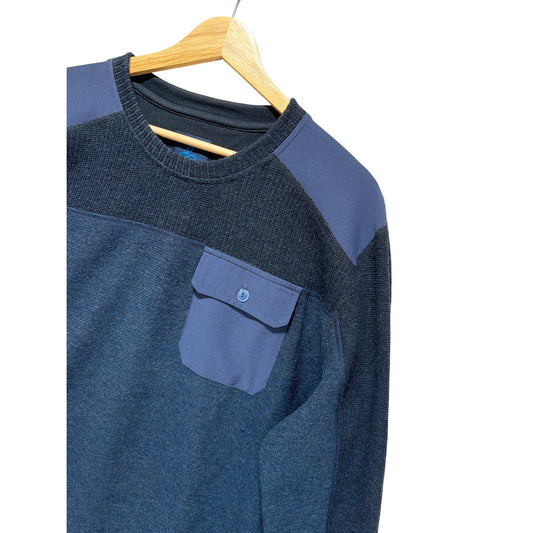 Prana Navy Blue Recycled Wool Lonan Utility Sweater X-Large