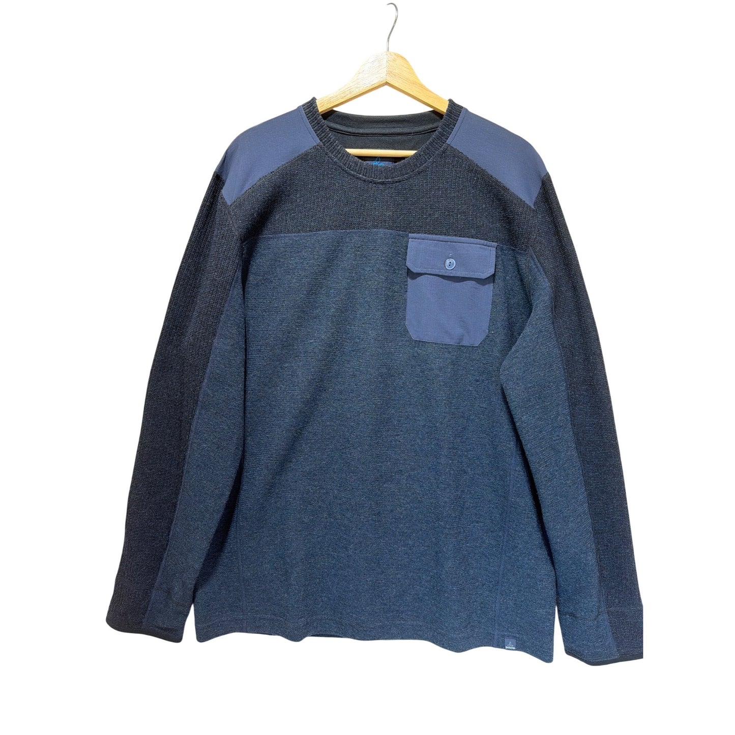 Prana Navy Blue Recycled Wool Lonan Utility Sweater X-Large