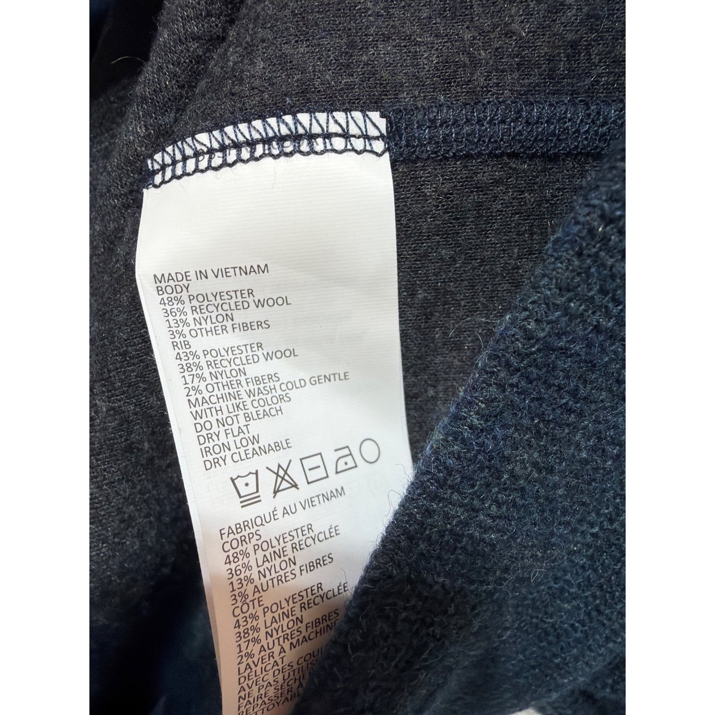 Prana Navy Blue Recycled Wool Lonan Utility Sweater X-Large