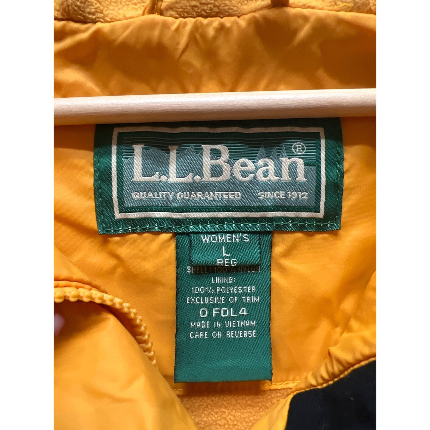 L.L. Bean Vintage 90's Yellow Softshell Hoodie Windbreaker Jacket