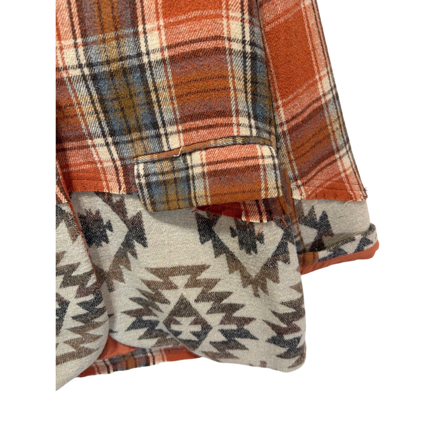 Miss Me Mixed Print Plaid & Aztec Patchwork Blazer Jacket - Medium