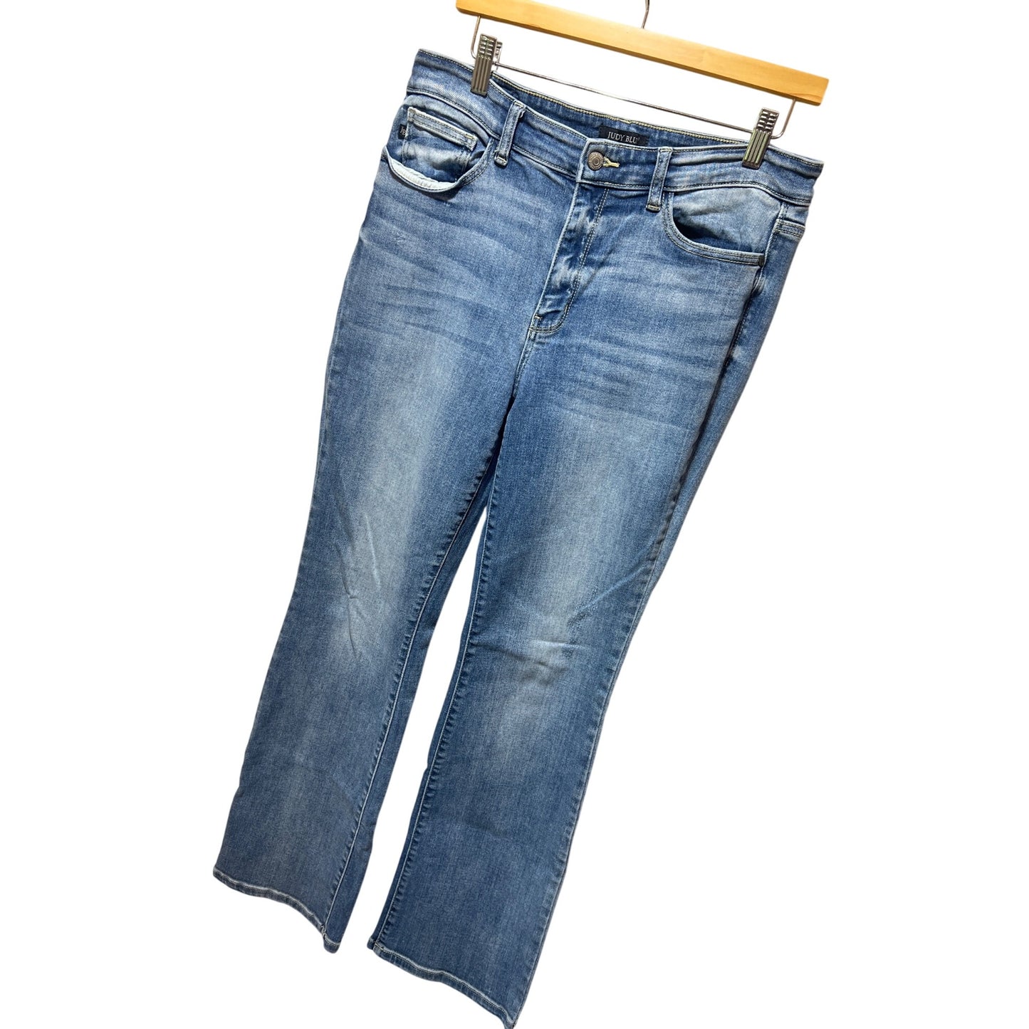 Judy Blue Womens Bootcut Jeans Size 13/31 Medium Wash Distressed Denim