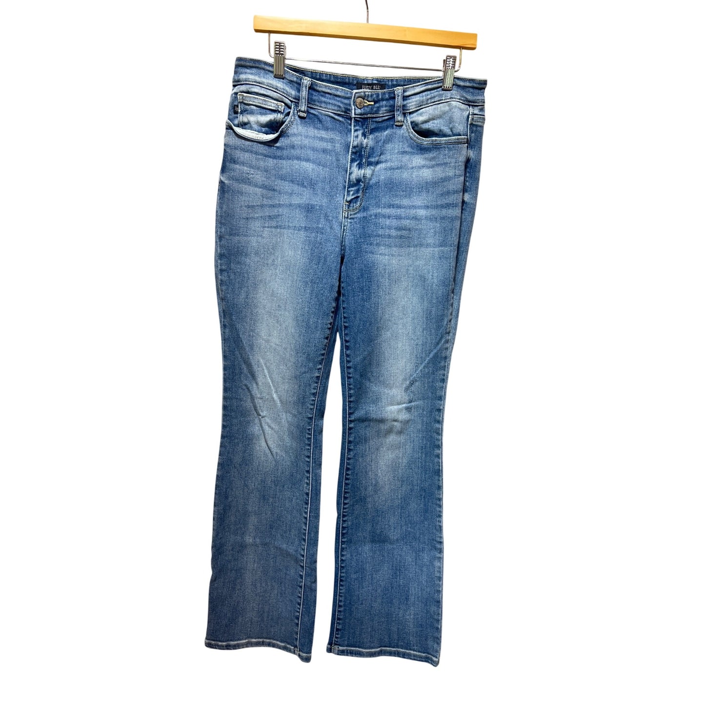 Judy Blue Womens Bootcut Jeans Size 13/31 Medium Wash Distressed Denim