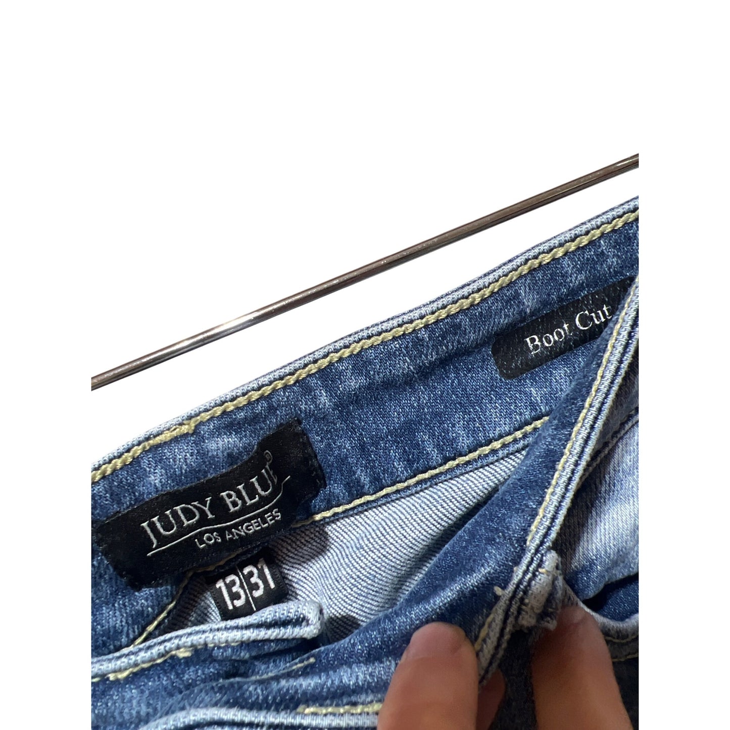 Judy Blue Womens Bootcut Jeans Size 13/31 Medium Wash Distressed Denim