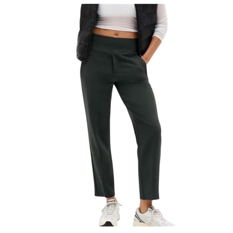 Athleta Elm Green Endless Pants Recycled Materials Straight-Leg Pull-On Women’s Size 12