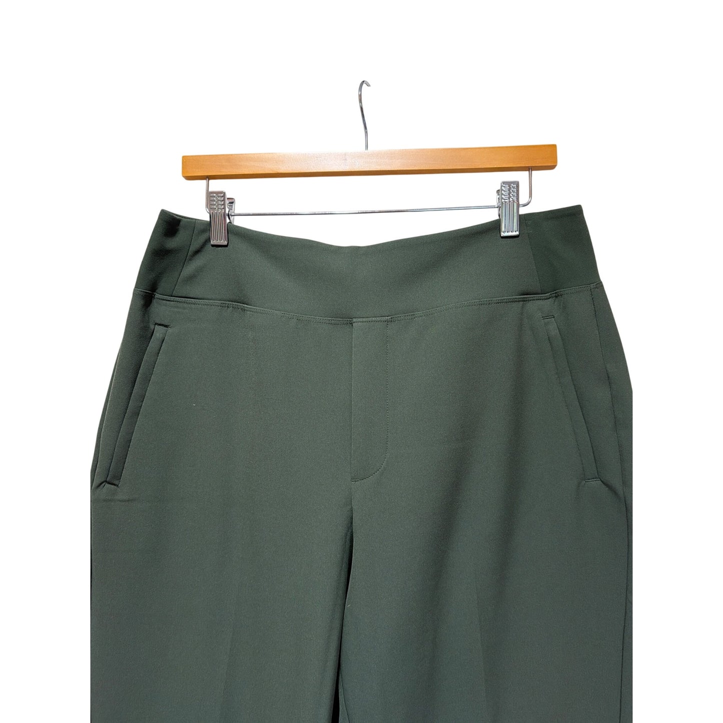 Athleta Elm Green Endless Pants Recycled Materials Straight-Leg Pull-On Women’s Size 12