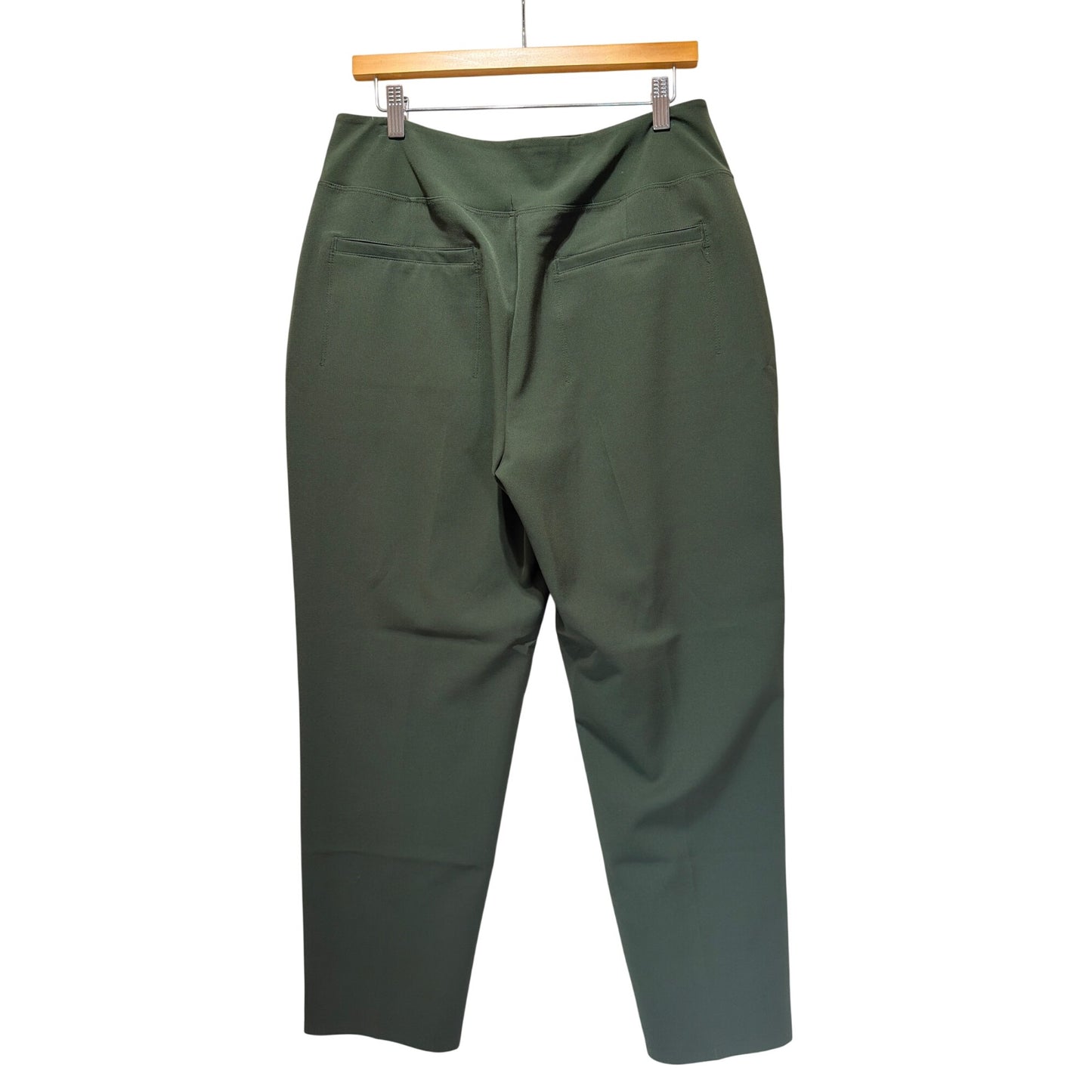 Athleta Elm Green Endless Pants Recycled Materials Straight-Leg Pull-On Women’s Size 12