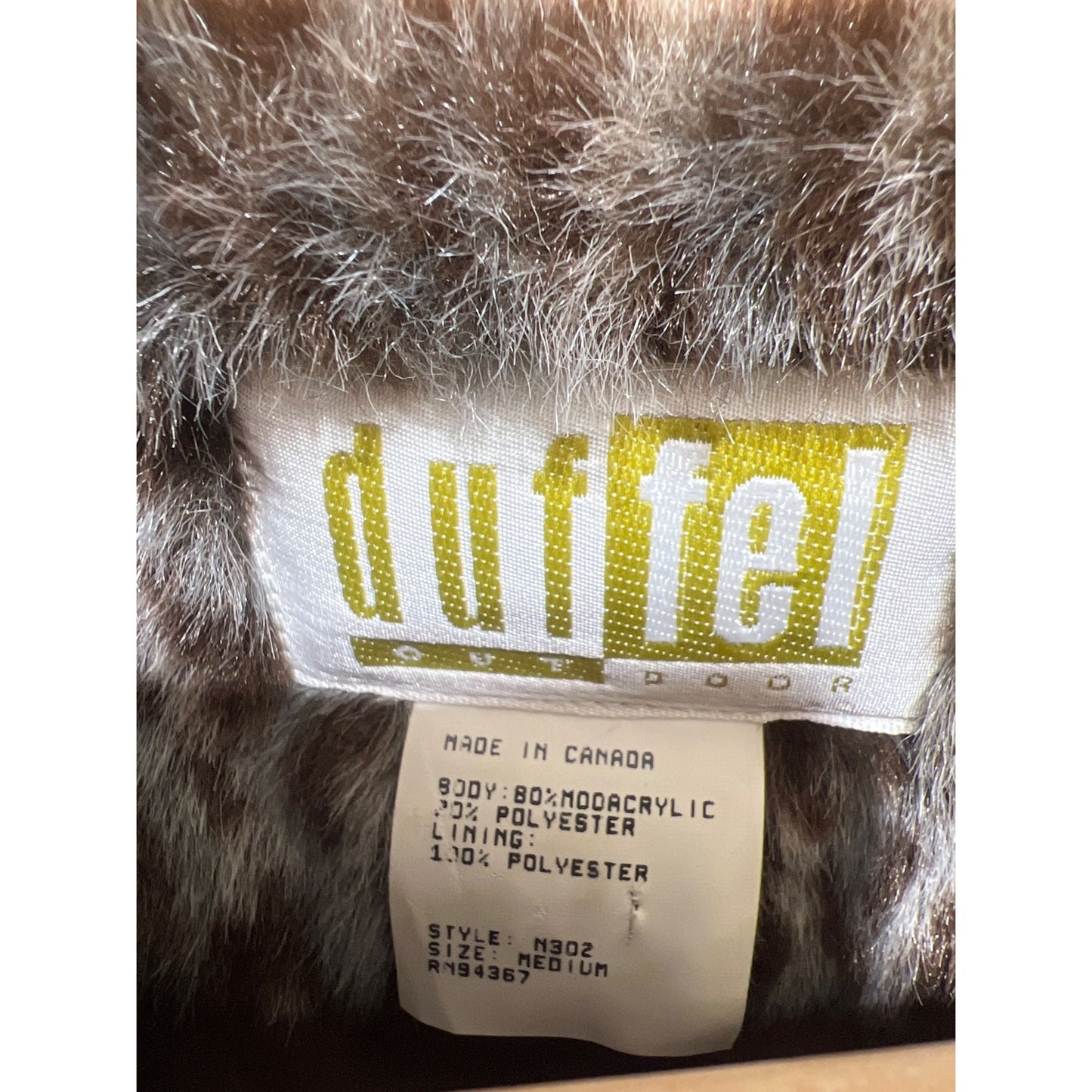 Duffel Vintage 90's Womens Faux Fur Leopard Print Cropped Coat Medium