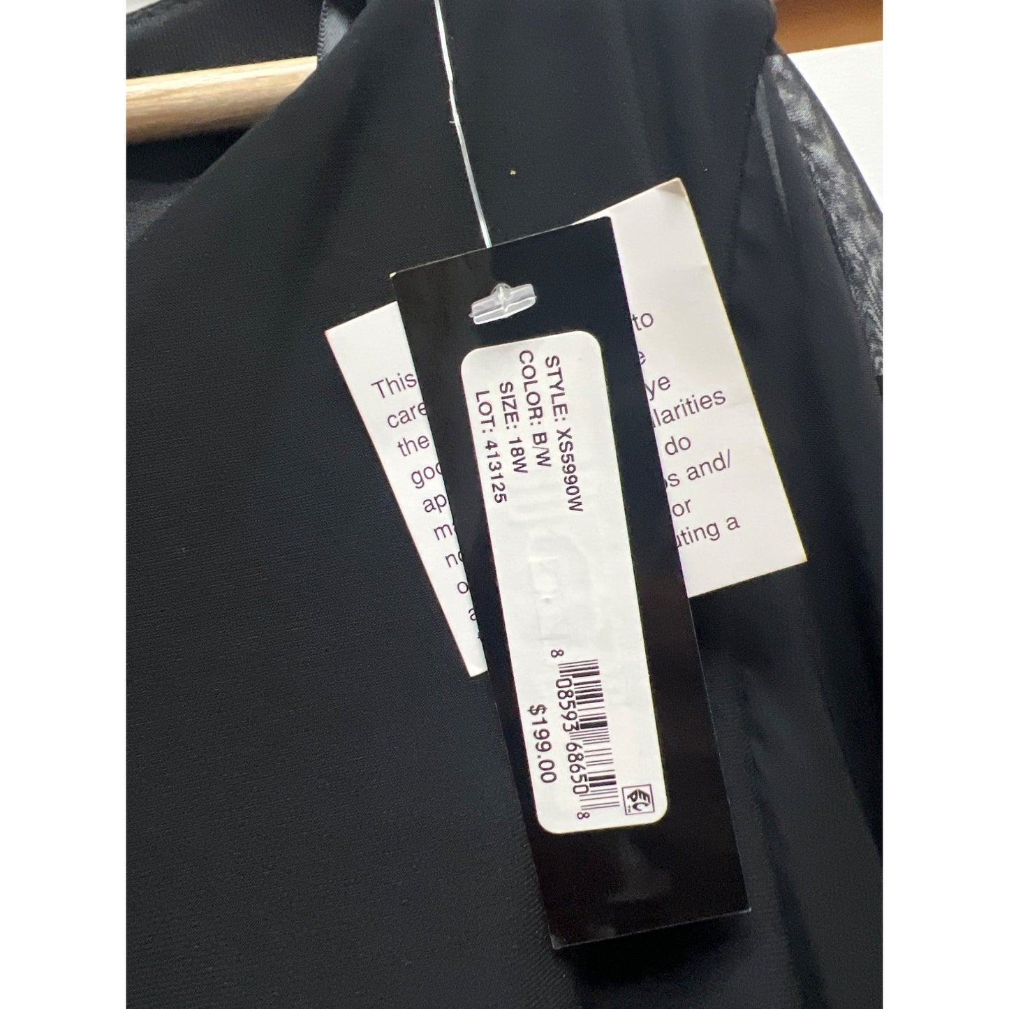 Xscape NWT Black With White Beading Shift Capelet Dress