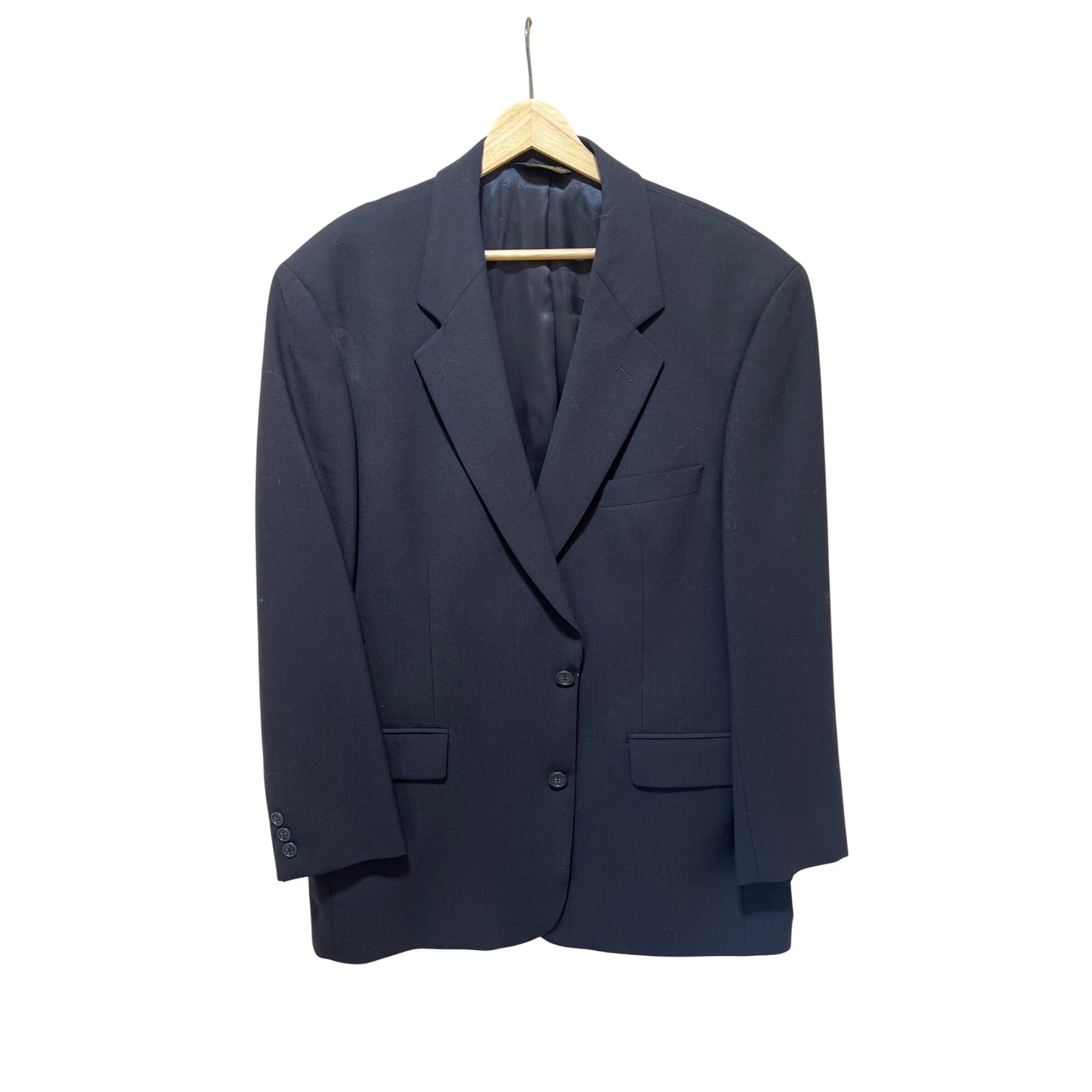 Brooks Brothers Mens Navy Wool 2-Button Blazer Jacket 43R With Notch Lapel
