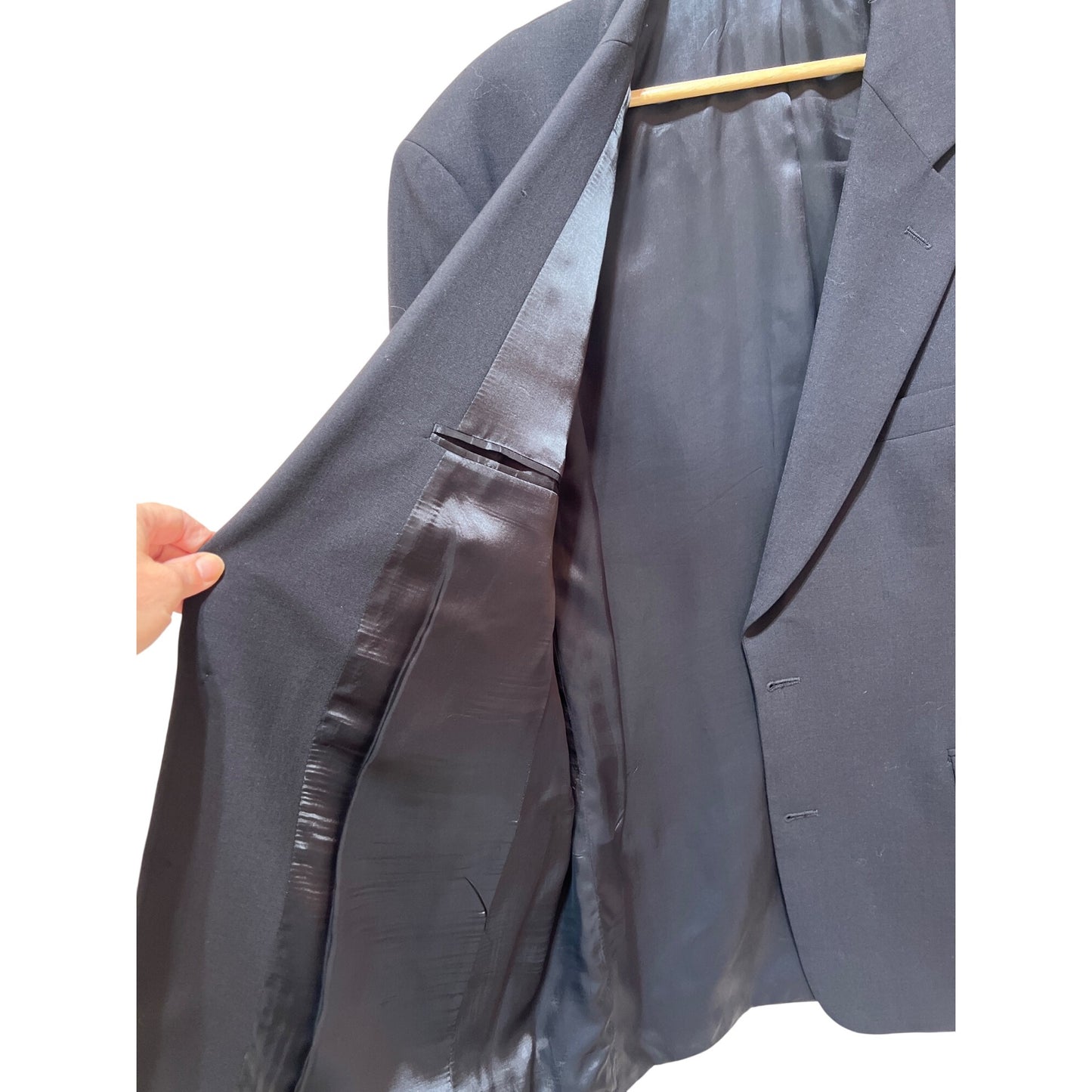 Brooks Brothers Mens Navy Wool 2-Button Blazer Jacket 43R With Notch Lapel