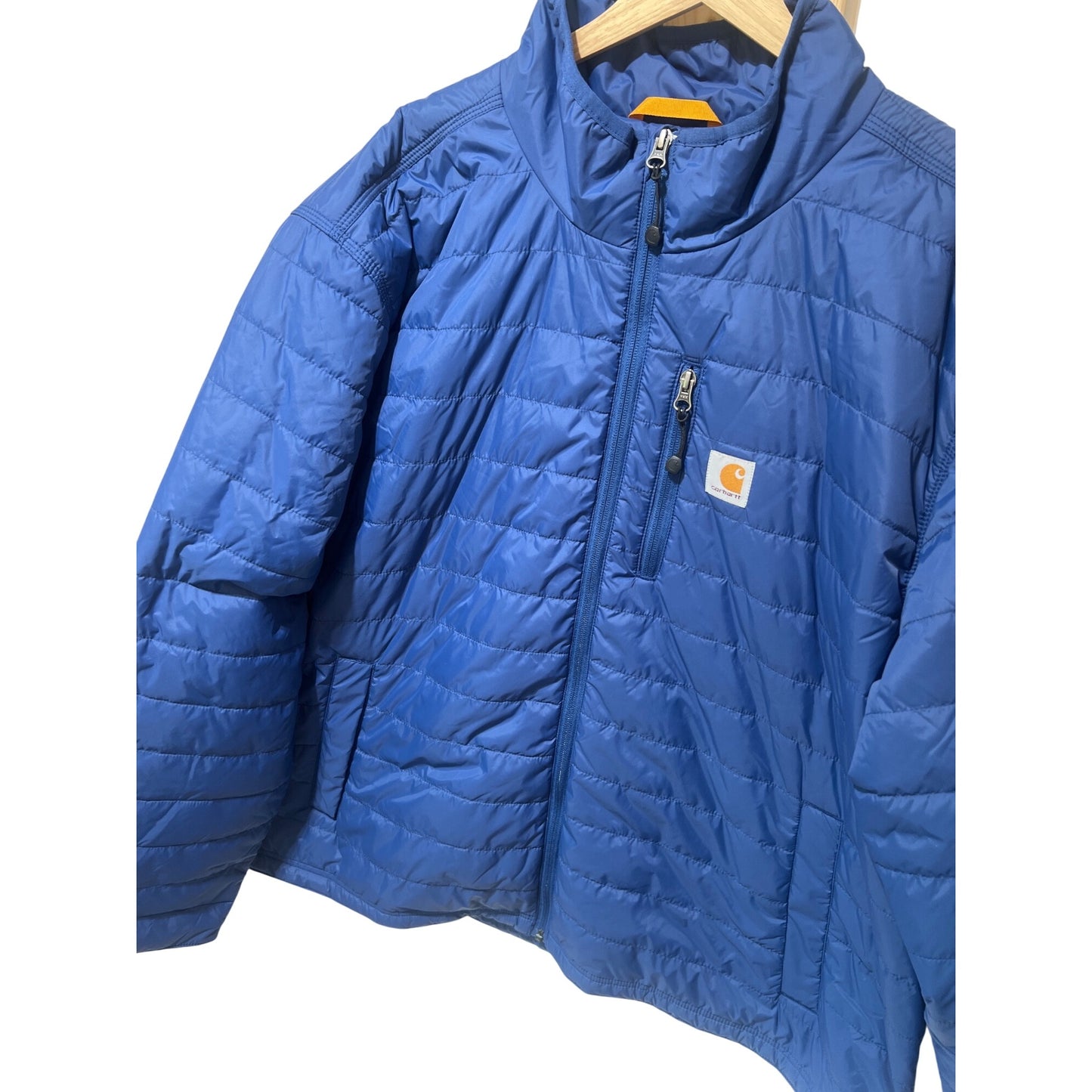 Carhartt Gilliam Mens 2XL Lightweight Insulated Jacket Blue Quilted Water-Repellent Full Zip