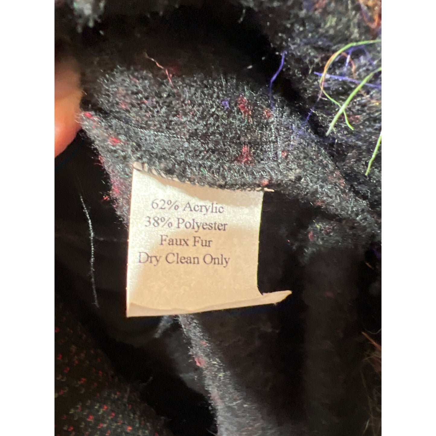 Lee Andersen Mixed Media Art To Wear Jacket With Faux Fur Trim & Floral Accents - Size L