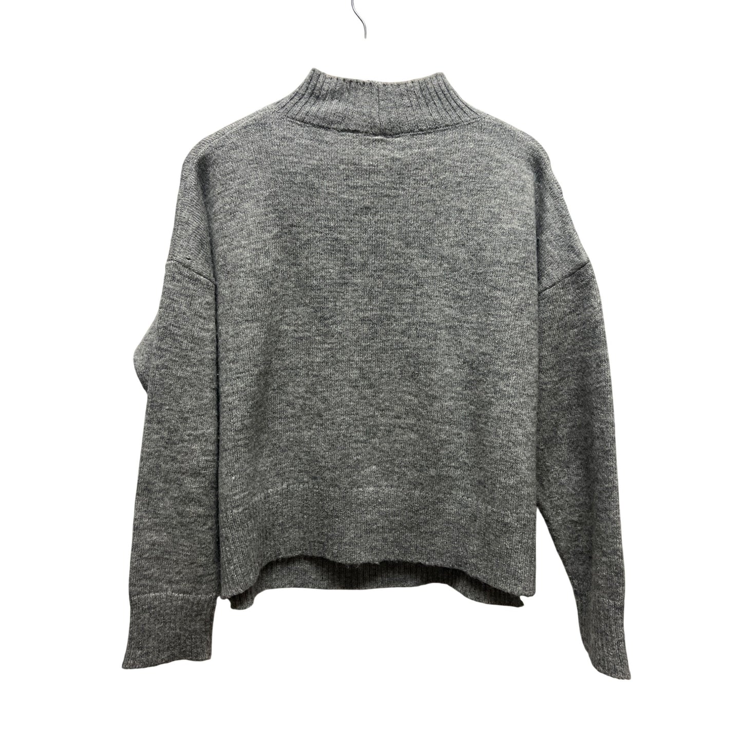Anthropologie Moth Gray & Green Wool Blend Mock Neck Scotty Dog Sweater