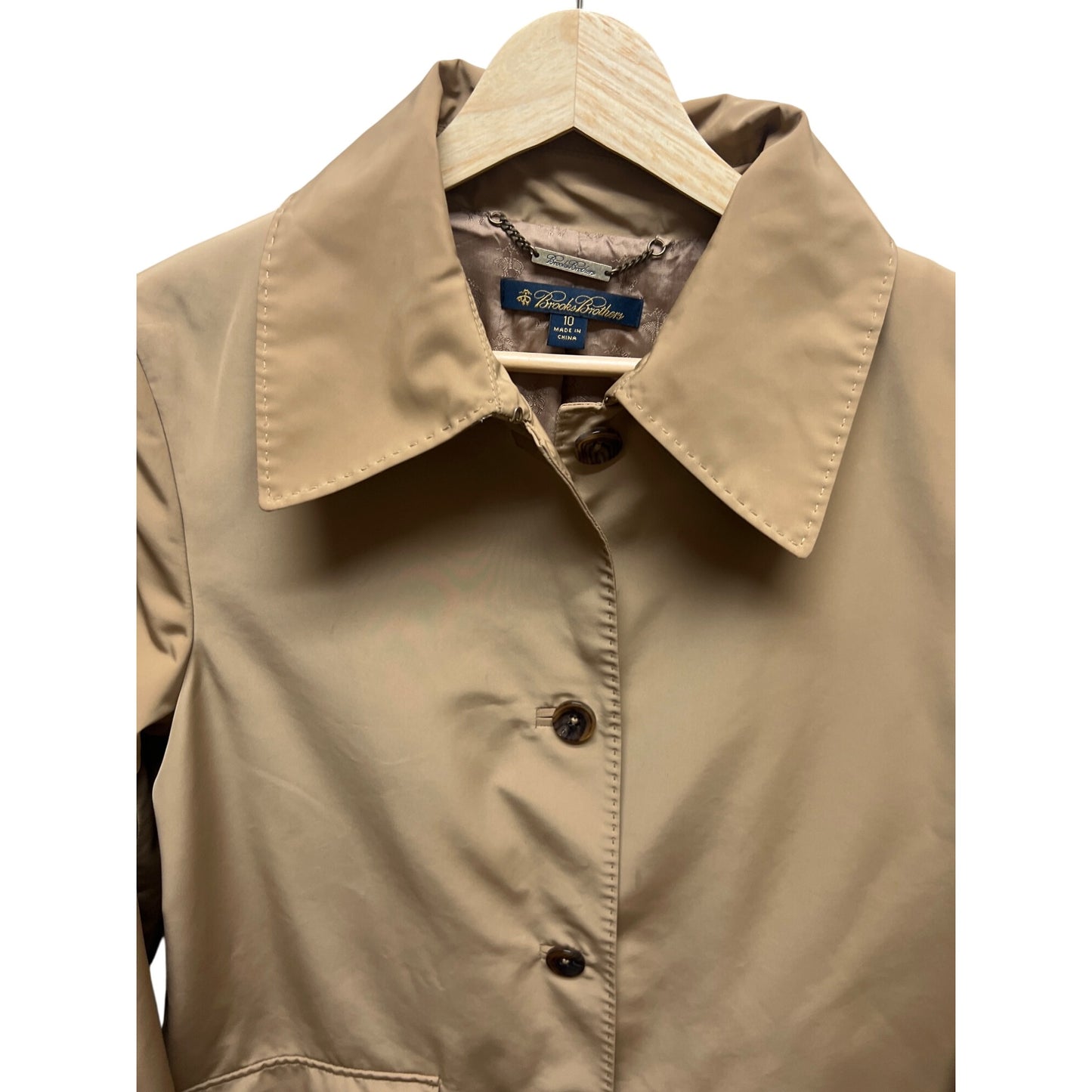 Brooks Brothers Tan Mid Length Trench Coat