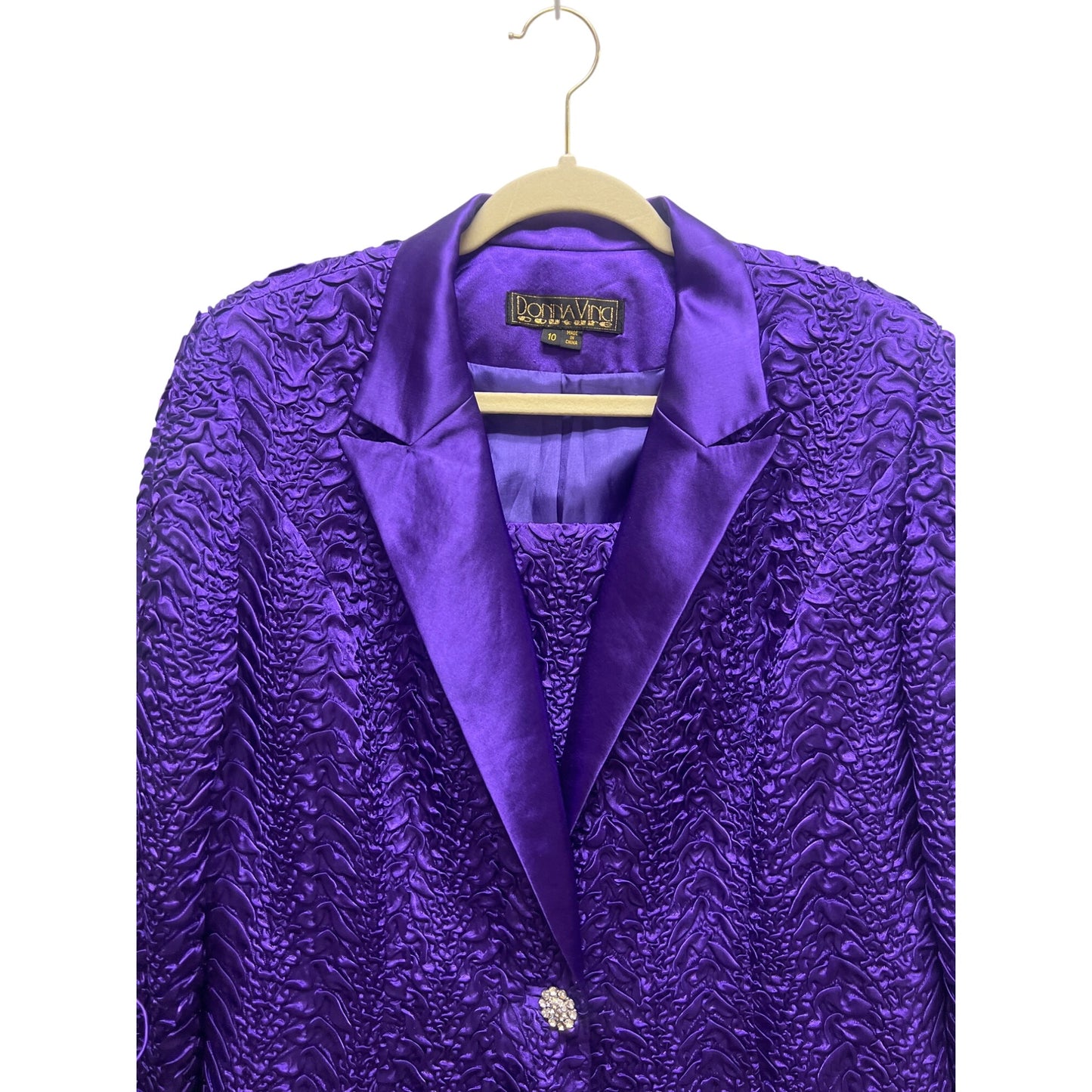 Donna Vinci Purple Textured Satin Trench Coat Dress Purple Rain