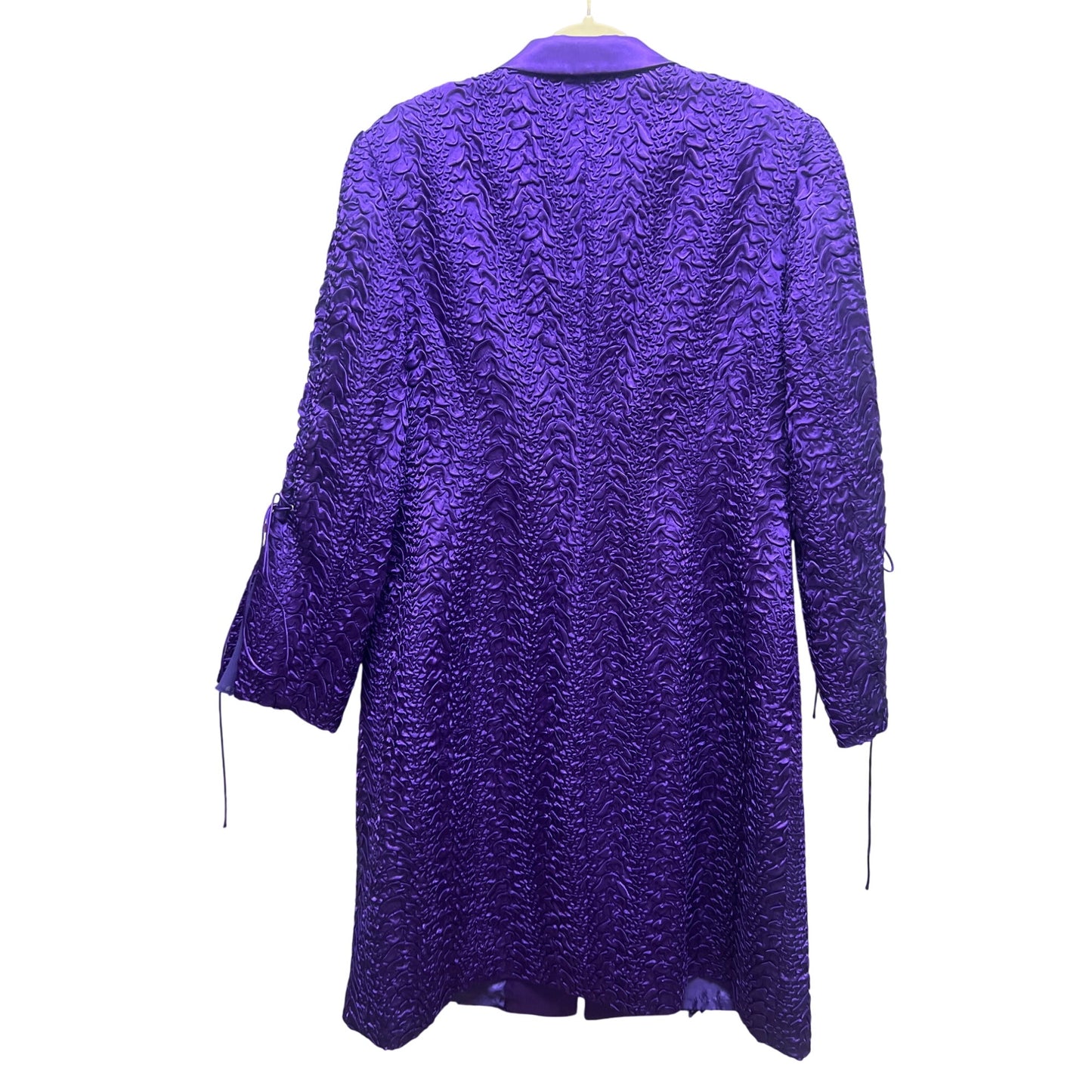 Donna Vinci Purple Textured Satin Trench Coat Dress Purple Rain