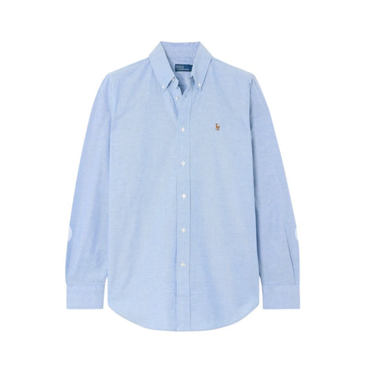 Ralph Lauren Light Blue Cotton Oxford Button Down With Jockey Logo