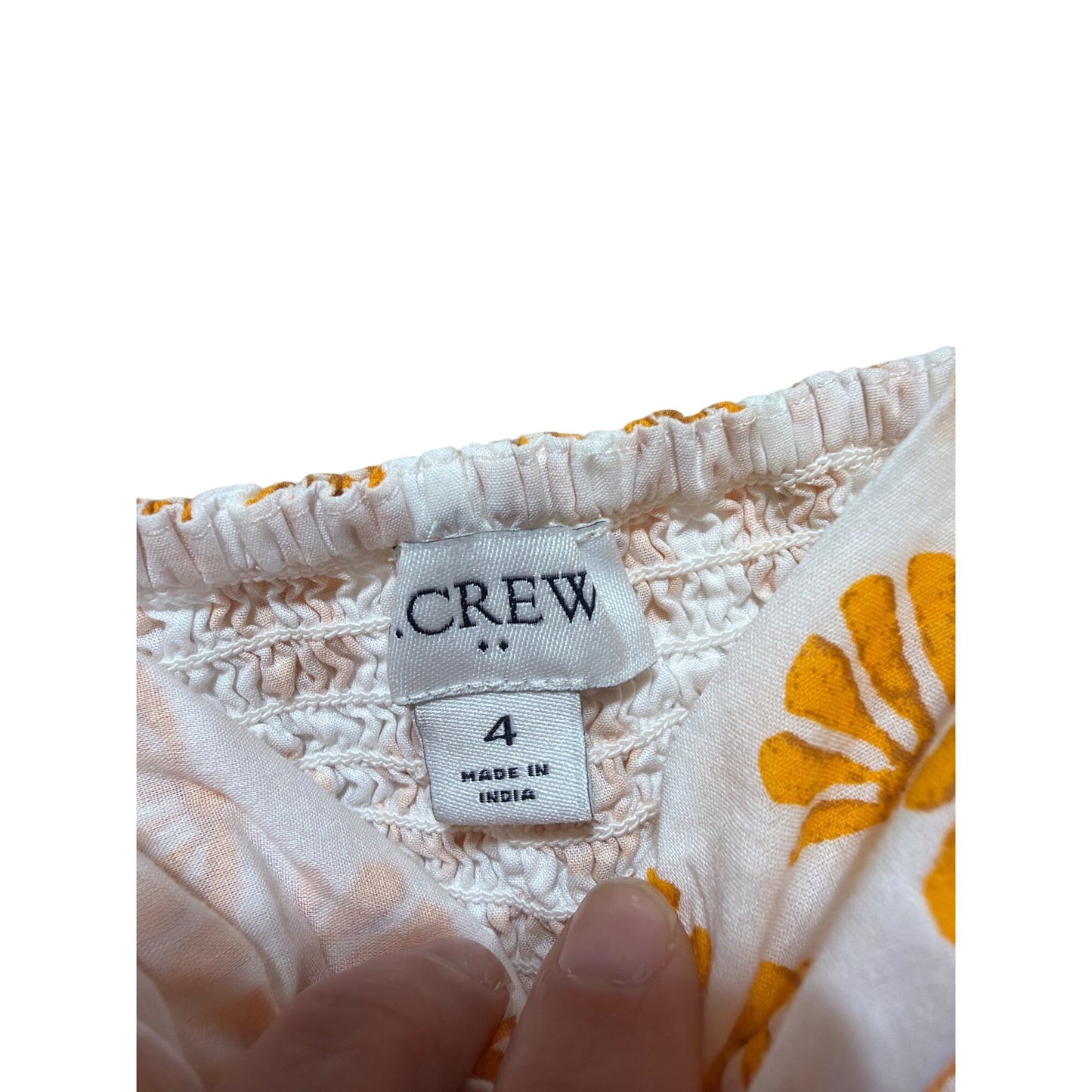 J. Crew Orange Seashell Twist Front Puff Sleeve A-Line Midi Dress