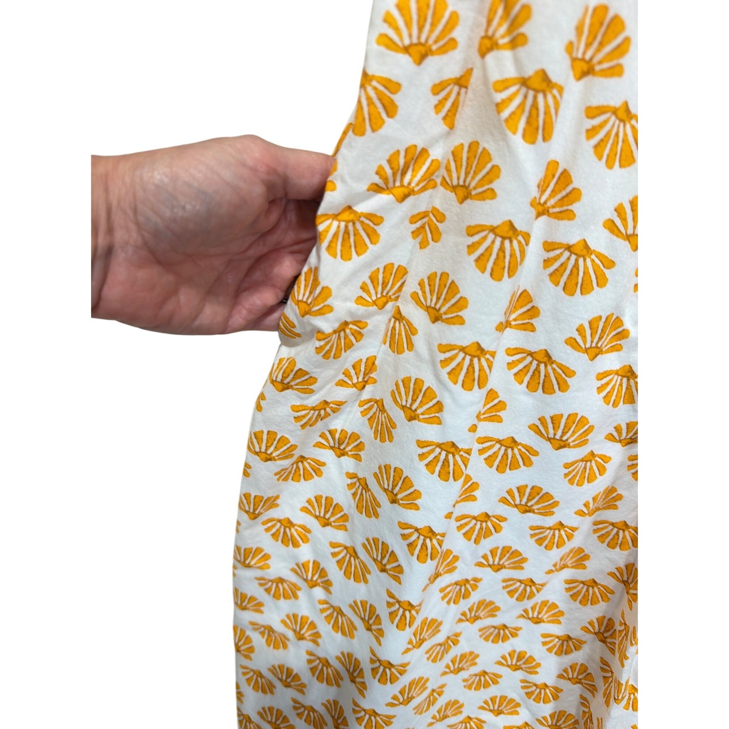 J. Crew Orange Seashell Twist Front Puff Sleeve A-Line Midi Dress