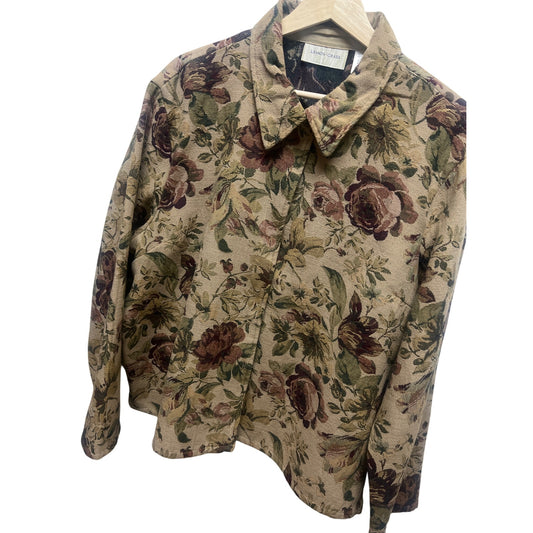 Lemon Grass Vintage 90's Tan Floral Tapestry Jacket